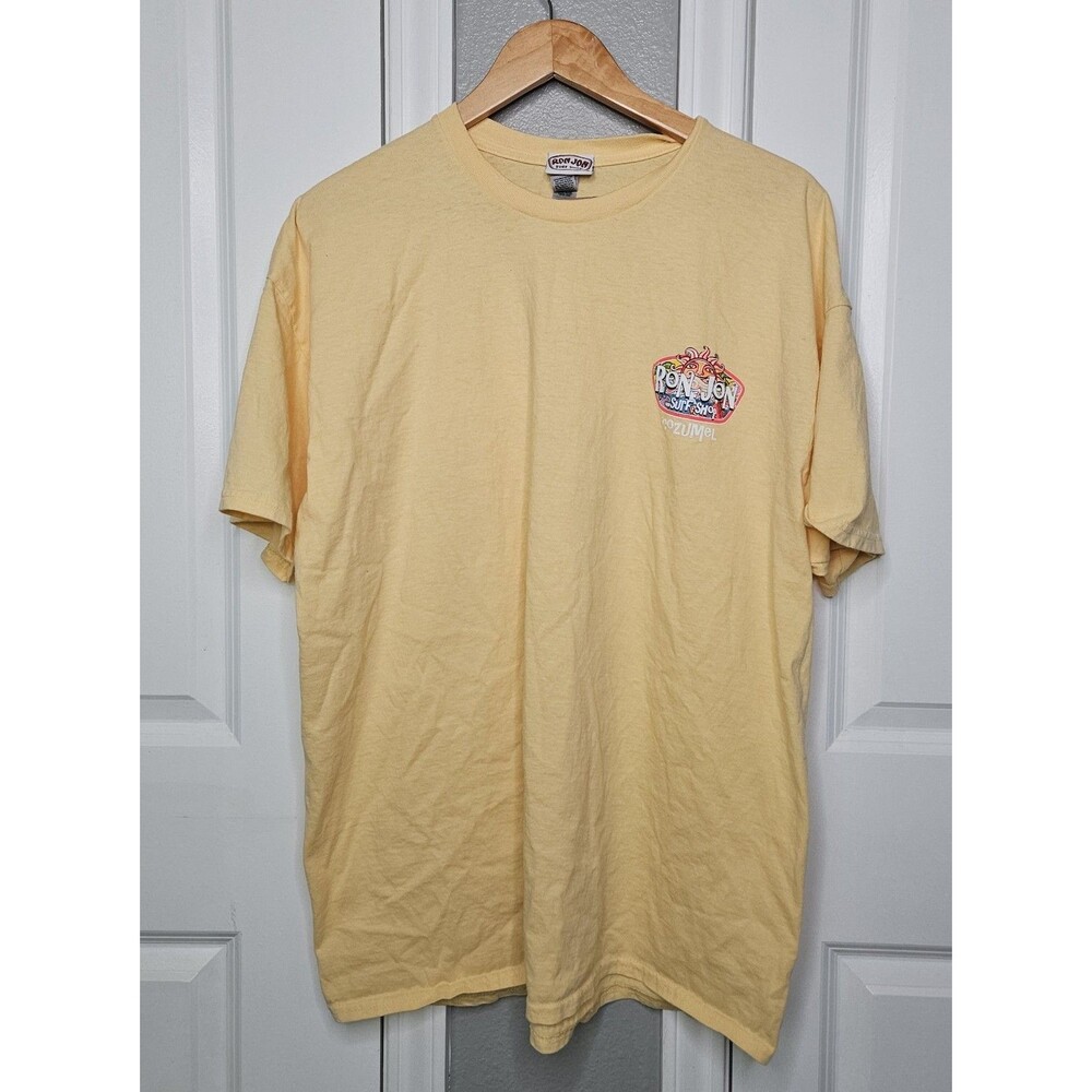 Ron Jon Surf Shop YellowCozumel Beach Colorful Sun Beach Logo T Shirt Mens 2XL
